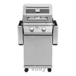 Gas Grill 2 -Burners with Cabinet Built-in Thermometer LED Control Knobs & BBQ SET