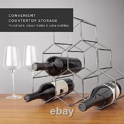 Geo Set of 1 Freestanding Racks & Cabinets, Holds 6 Bottles, Countertop Wine Rac