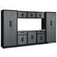 Goplus 9-piece Garage Storage Cabinet Sets 24 Gauge With Rubber Wood Worktop