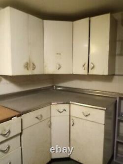 Great Set of Vintage 1957 Youngstown Midcentury Metal Kitchen Cabinets