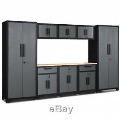 Gymax 9 Pcs Big Steel Garage Storage Cabinet Set 24 Gauge Rack Shelf Perfect
