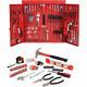 Hand Tool Set 151-piece Red Metal Wall Cabinet With Two Adjustable Shelves
