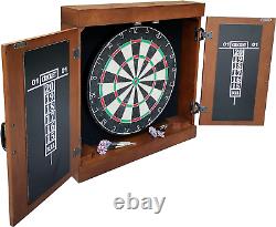 Hathaway Farmington Dartboard and Cabinet Set Includes 18-in Dartboard, Steel