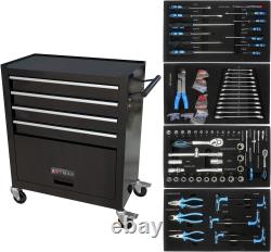 Heavy Duty 4 Drawers Tool Box Storage Cabinet Tool Chest with Mechanics Tool Set