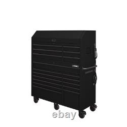 Heavy-Duty 56 In. W 18-Drawer Combination Tool Chest And Cabinet Set, Matte Blac