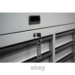 Heavy-Duty 56 in. W 18-Drawer Combination Tool Chest and Cabinet Set, Matte Gray