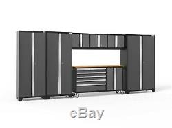 Heavy Duty Steel Garage Tools Storage Cabinet Drawers Shelves Worktop Gray 7 Set