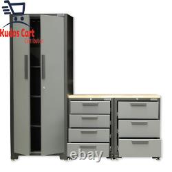 Hilka Professional Gauge Steel 4pc Modular Cabinet Set Draw Storage Garage Tool