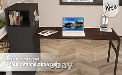 Home Office Workstation L-Shaped Computer Desk Set with Storage Cupboard Cabinet