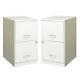 Home Square 2 Drawer Metal Filing Cabinet Set In Pearl White (set Of 2)