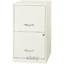 Home Square 2 Drawer Metal Filing Cabinet Set in Pearl White (Set of 2)