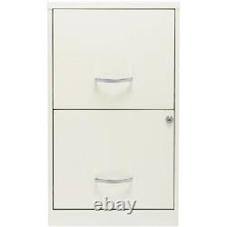 Home Square 2 Drawer Metal Filing Cabinet Set in Pearl White (Set of 2)