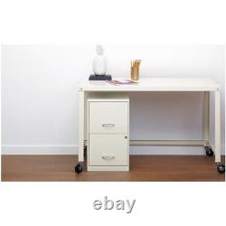 Home Square 2 Drawer Metal Filing Cabinet Set in Pearl White (Set of 2)