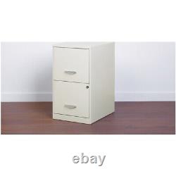 Home Square 2 Drawer Metal Filing Cabinet Set in Pearl White (Set of 2)