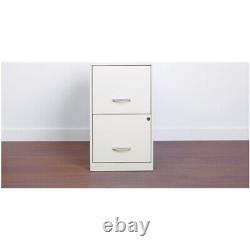 Home Square 2 Drawer Metal Filing Cabinet Set in Pearl White (Set of 2)