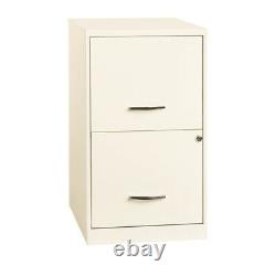 Home Square 2 Drawer Metal Filing Cabinet Set in Pearl White (Set of 2)