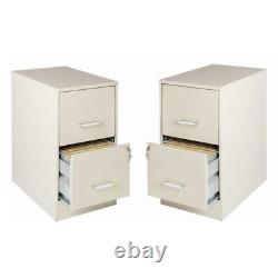 Home Square 2 Piece Metal Filing Cabinet Set with 2 Drawer in Stone Gray