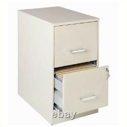 Home Square 2 Piece Metal Filing Cabinet Set with 2 Drawer in Stone Gray