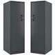 Home Square 2 Piece Metal Locker Storage Cabinet Set With 4 Shelf In Charcoal
