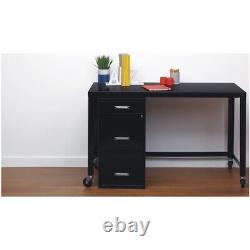 Home Square 3 Drawer Metal Filing Cabinet Set in Black (Set of 2)