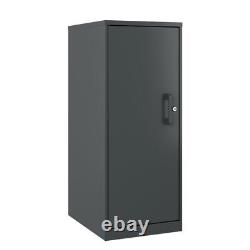 Home Square 3 Shelf Metal Locker Storage Cabinet Set in Charcoal (Set of 2)