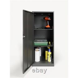 Home Square 3 Shelf Metal Locker Storage Cabinet Set in Charcoal (Set of 2)