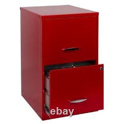 Home Square Set of 2 18 2 Drawer Metal File Cabinet in Lava Red