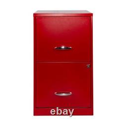 Home Square Set of 2 18 2 Drawer Metal File Cabinet in Lava Red