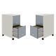 Home Square Set Of 2 2-drawer Mobile Vertical File Cabinet White And Platinum