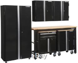 Husky 108 in. W x 98 in. H x 24 in. D Steel Garage Cabinet Set in Black