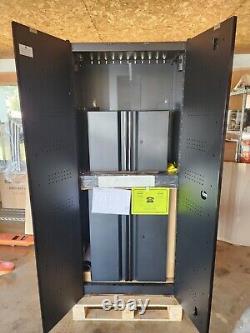 Husky 3 Piece Set, black 30' L X 19.5' W X 73' H has three storage cabinets
