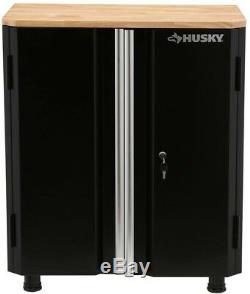 Husky 72 in. W x 42 in. H x 24 in. D Steel Garage Cabinet Set in Black (3-Piece)