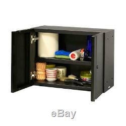 Husky Garage Cabinet Set 54 in. W x 75 in. H x 19 in. D Steel Black (3-Piece)