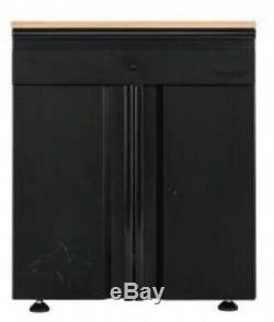 Husky Garage Cabinet Set 64 in. W x 81 in. H x 24 in. D Steel Black (3-Piece)