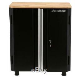 Husky Garage Cabinet Set 72 in. W x 42 in. H x 24 in. D Steel Black (3-Piece)