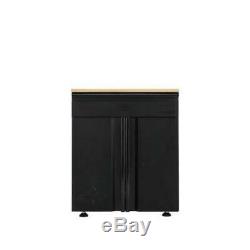 Husky Garage Cabinet Set 92 in. X 81 in. X 24 in. Drawers Steel Black (4-Piece)