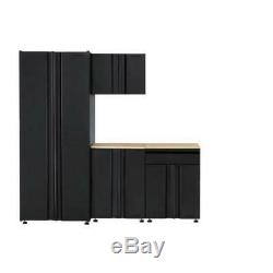 Husky Garage Cabinet Storage Set 78 in. X 75 in. X 19 in. Steel Black (4-Piece)