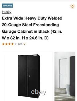 Husky Garage Gabinet 2 Pack Steel Shelf Set in Black for Ready-To-Assemble 42 in