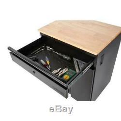 Husky Garage Storage Cabinet Set 64 in. X 81 in. X 24 in. Steel Black (3-Piece)