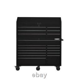 Husky HD 56 in. W 18-Drawer Combination Tool Chest and Cabinet Set, Matte Black