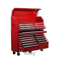 Husky Rolling Tool Chest -Top Cabinet Set 61W x 18D 18-Drawer Keyed Lock Red