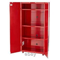 Husky Shelf Set 36 in. Freestanding Garage Cabinet Steel Red 2 Pack Heavy Duty