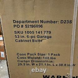 Husky Steel Black Adjustable Garage Cabinet Set 53 in x 69 in x 19 in 6-Piece