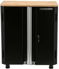 Husky Steel Garage Cabinet Set in Black (3-Piece) 1 Drawer 2 Door Grommet New