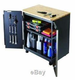 Husky Steel Garage Cabinet Set in Black (3-Piece) 1 Drawer 2 Door Grommet New
