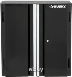 Husky Steel Garage Cabinet Set in Black (8-Piece) 1 Drwaer 2 Door Grommet New