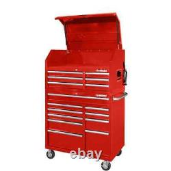 Husky Tool Chest Combo 41X24.516-Drawer Cabinet Set With Standard Duty Gloss Red