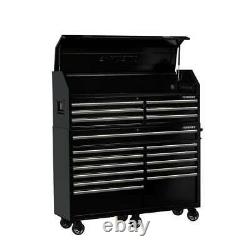 Husky Tool Chest Rolling Cabinet Set 61-Inch W 18-Drawer Combination Gloss Black