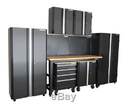 Husky Ultimate Steel Garage Cabinet Set, 8 Piece Garage Tool Storage Organizer