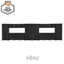Husky Welded 266 in. W x 75 in. H x 19 in. D Steel Garage Cabinet Set in Black